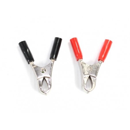 Chargers accessories - Alligator clips 15A (2x) - for 4mm banana plugs - FLASH RC