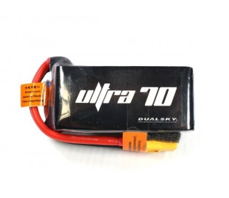 Baterías de propulsión de aviones RC - Batería Dualsky Ultra70, lipo 4S 14.8V 1300mAh 70C toma XT60 - FLASH RC