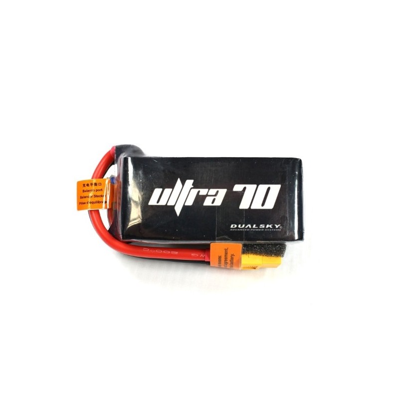 Batterie per la propulsione degli aerei RC - Batteria Dualsky Ultra70, lipo 4S 14.8V 1300mAh 70C presa XT60 - FLASH RC