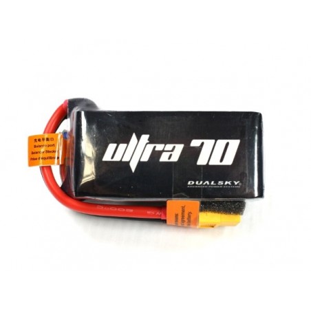 Batterie per la propulsione degli aerei RC - Batteria Dualsky Ultra70, lipo 4S 14.8V 1300mAh 70C presa XT60 - FLASH RC
