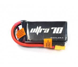 Antriebsbatterien für RC-Flugzeuge - Dualsky Ultra70 Batterie, Lipo 3S 11.1V 1300mAh 70C Stecker XT60 - FLASH RC