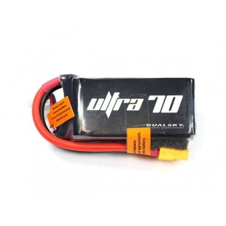RC aircraft propulsion batteries - Dualsky Ultra70 battery, lipo 3S 11.1V 1300mAh 70C XT60 socket - FLASH RC