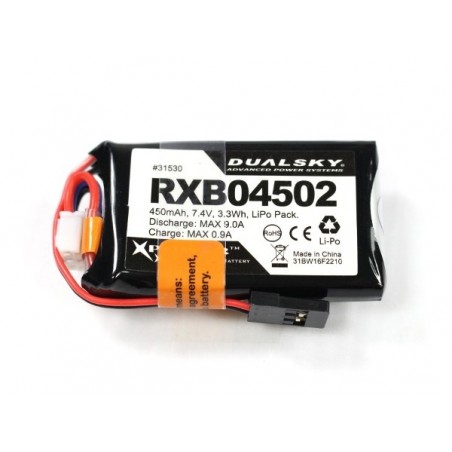 Batterie Lipo 2S 7.4V 450mAh 20C RX Dualsky - FLASH RC