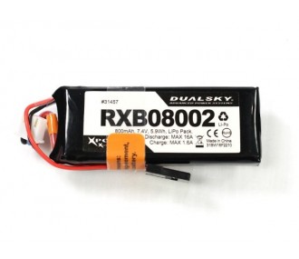 Batterie ricevitore - Batteria Lipo 2S 7.4V 800mAh 20C RX Dualsky - FLASH RC