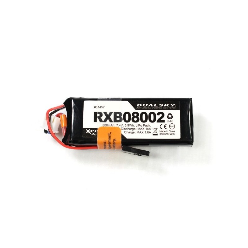 Empfängerakkus - Lipo-Akku 2S 7.4V 800mAh 20C RX Dualsky - FLASH RC