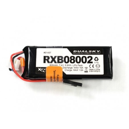 Batterie ricevitore - Batteria Lipo 2S 7.4V 800mAh 20C RX Dualsky - FLASH RC