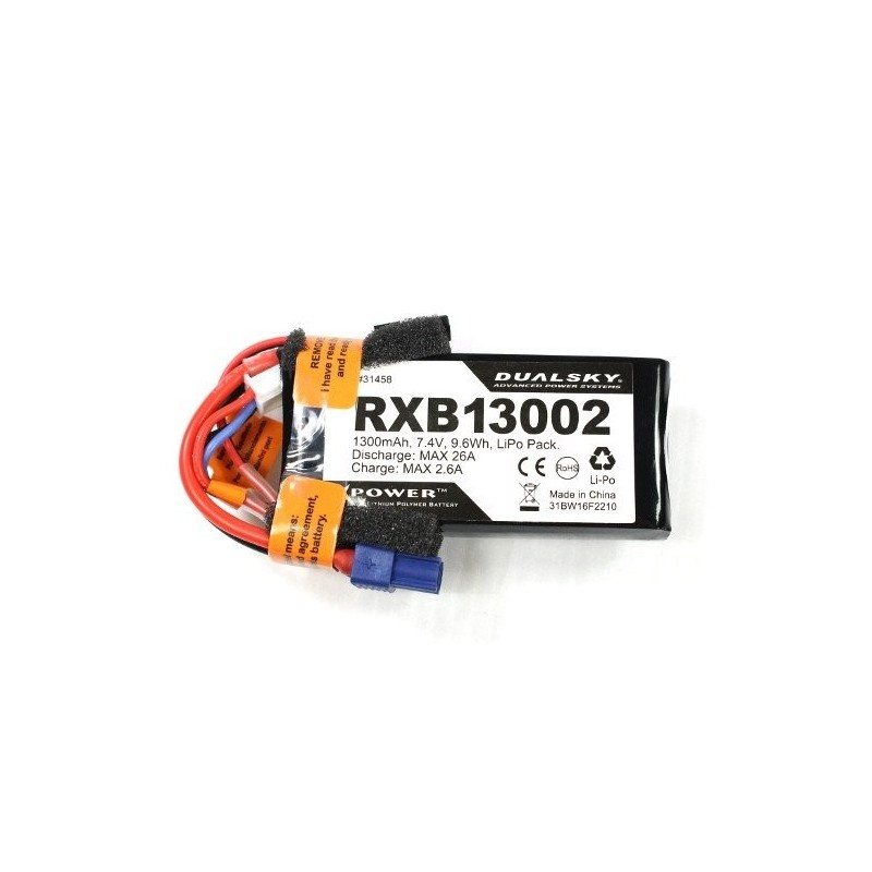 Batterie per riceventi - Lipo 2S 7.4V 1300mAh 20C RX Dualsky - FLASH RC