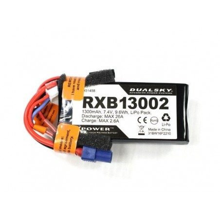 Baterías Receptor - Lipo 2S 7.4V 1300mAh 20C RX Dualsky - FLASH RC