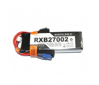 Baterías Receptor - Lipo 2S 7.4V 2700mAh 20C RX Dualsky XT60 socket - FLASH RC