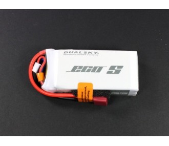 Baterías de propulsión de aviones RC - Batería Dualsky ECO S, toma lipo 3S 11.1V 1300mAh 25C - FLASH RC