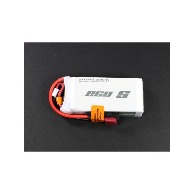 Batterie Dualsky ECO S, lipo 3S 11.1V 1300mAh 25C prise deans - FLASH RC