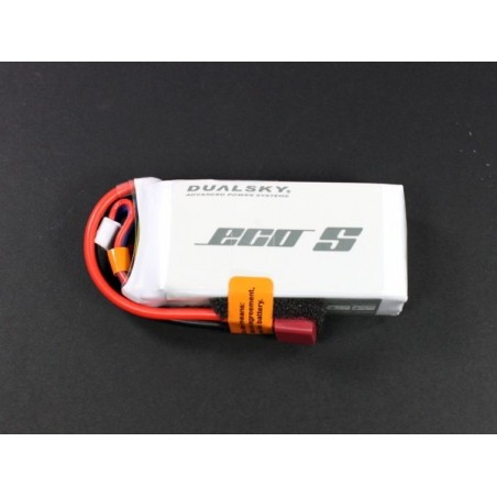 Baterías de propulsión de aviones RC - Batería Dualsky ECO S, toma lipo 3S 11.1V 1300mAh 25C - FLASH RC
