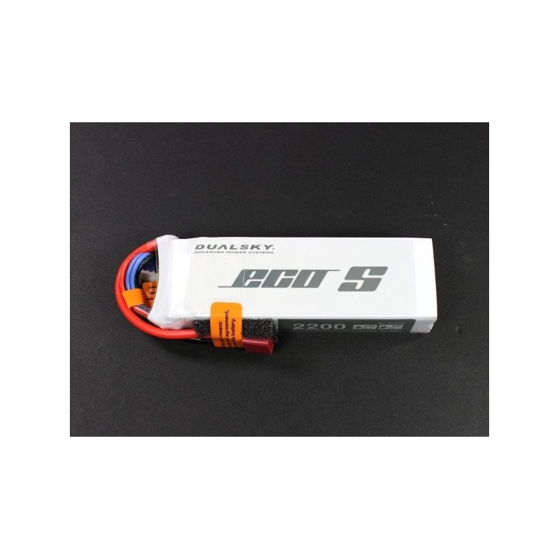 Batterie di propulsione per aerei RC - Batteria Dualsky ECO S, lipo 3S 11.1V 2200mAh 25C socket - FLASH RC