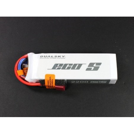 Batterie di propulsione per aerei RC - Batteria Dualsky ECO S, lipo 3S 11.1V 2200mAh 25C socket - FLASH RC