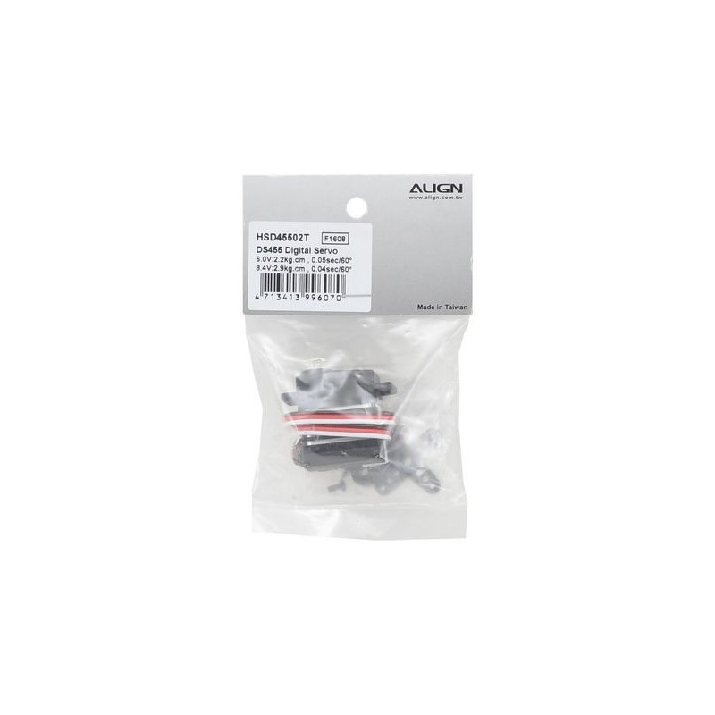Servos - Align DS455 digital servo (HV) (17g, 2.9kg.cm, 0.04s/60°) - FLASH RC