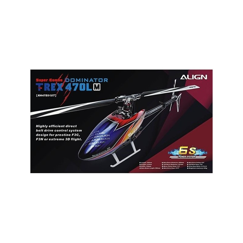 Helicópteros RC - Align T-Rex 470LM Dominator Super Combo 6S con Microbeast (RH47E01X) - FLASH RC