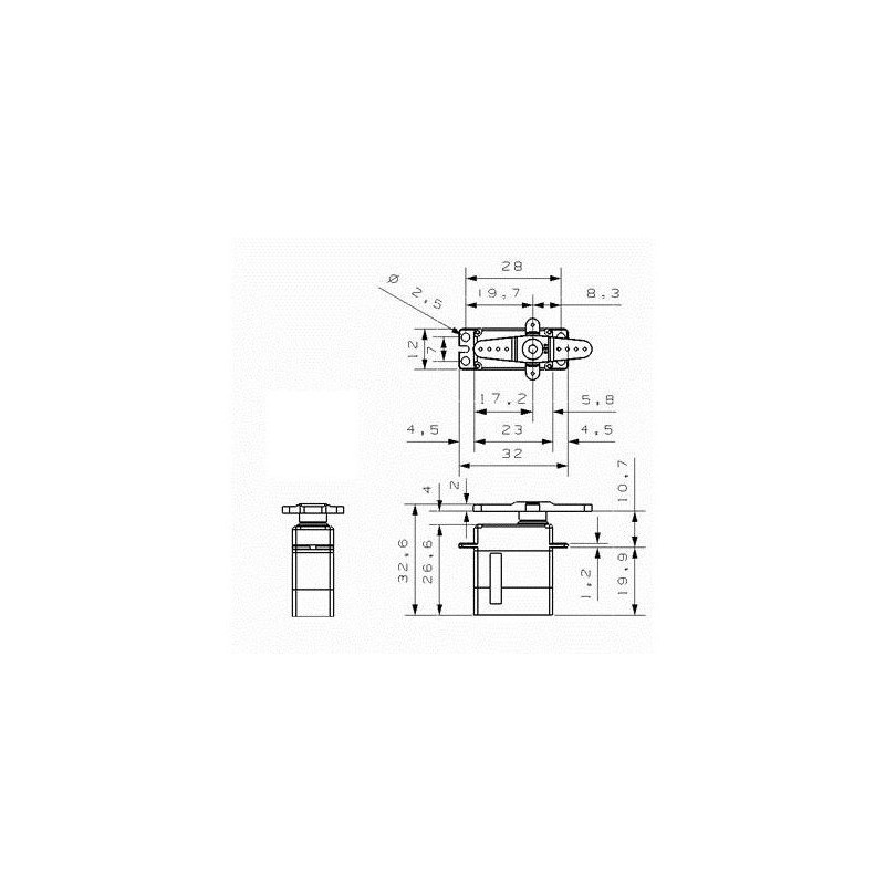 Servo mini KST MS320 HV 12mm (21g, 6.2kg.cm, 0.075s/60°) - FLASH RC