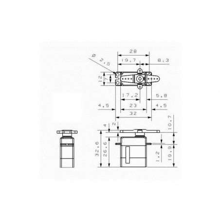 Servos - Servo mini KST MS320 HV 12mm (21g, 6.2kg.cm, 0.075s/60°) - FLASH RC