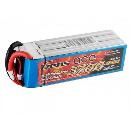 Batteries de propulsion avions RC - Batterie Gens ace lipo 6S 22.2V 3700mAh 60C prise EC5 - FLASH RC