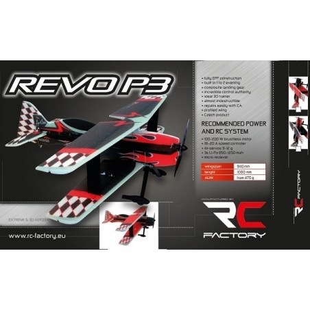 RC-Flugzeuge Kunstflug - RC-Flugzeug Factory Revo P3 rot ca.0.94m - FLASH RC