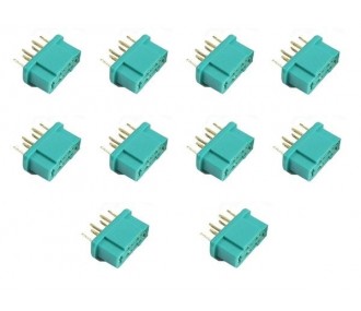 Prise MPX - Prise MPX 6 pins verte  femelle (10pcs) Beez2B - FLASH RC