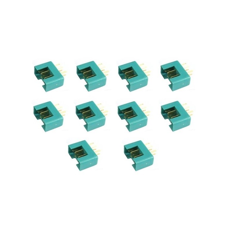 Prise MPX - Prise MPX 6 pins verte male (10pcs) Beez2B - FLASH RC