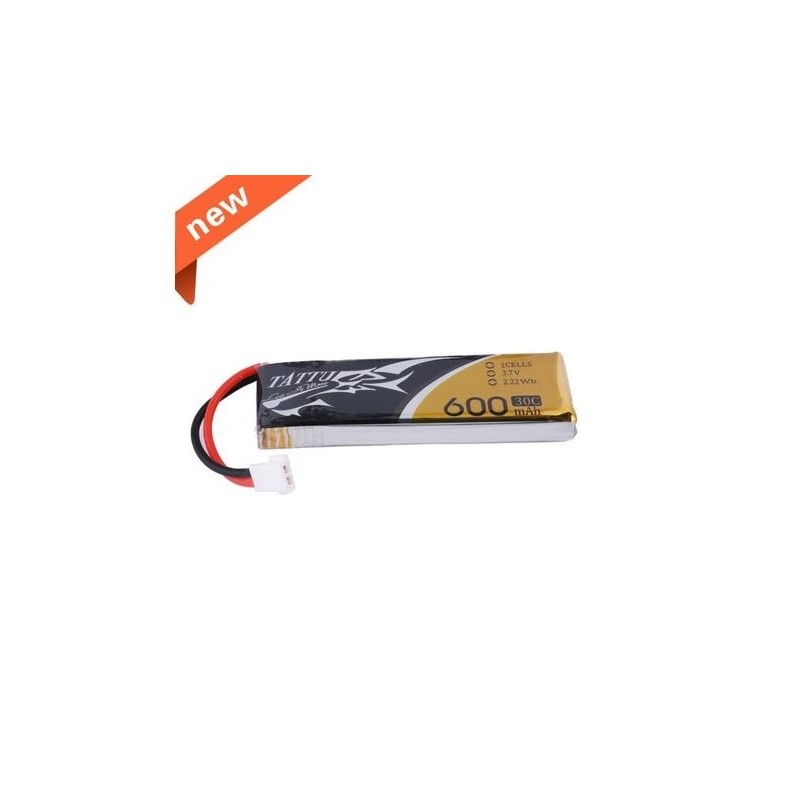 Batteries de propulsion avions RC - Batterie Tattu lipo 1S 3,7V 600mAh 30C prise Molex - FLASH RC