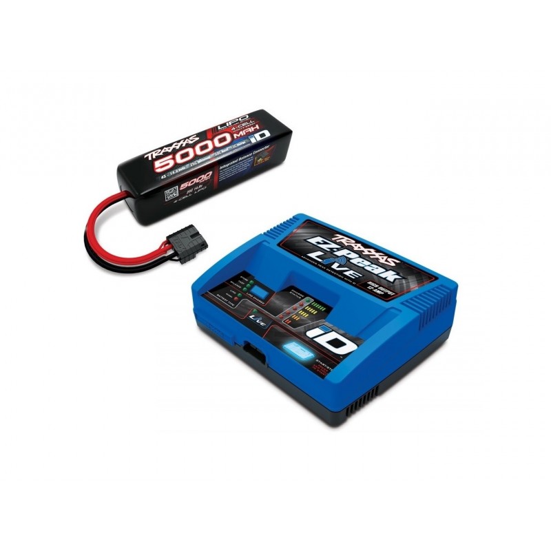 Chargeurs - Traxxas Chargeur EZ-Peak Live 100W + Lipo 4s 5000mha iD 2996G - FLASH RC