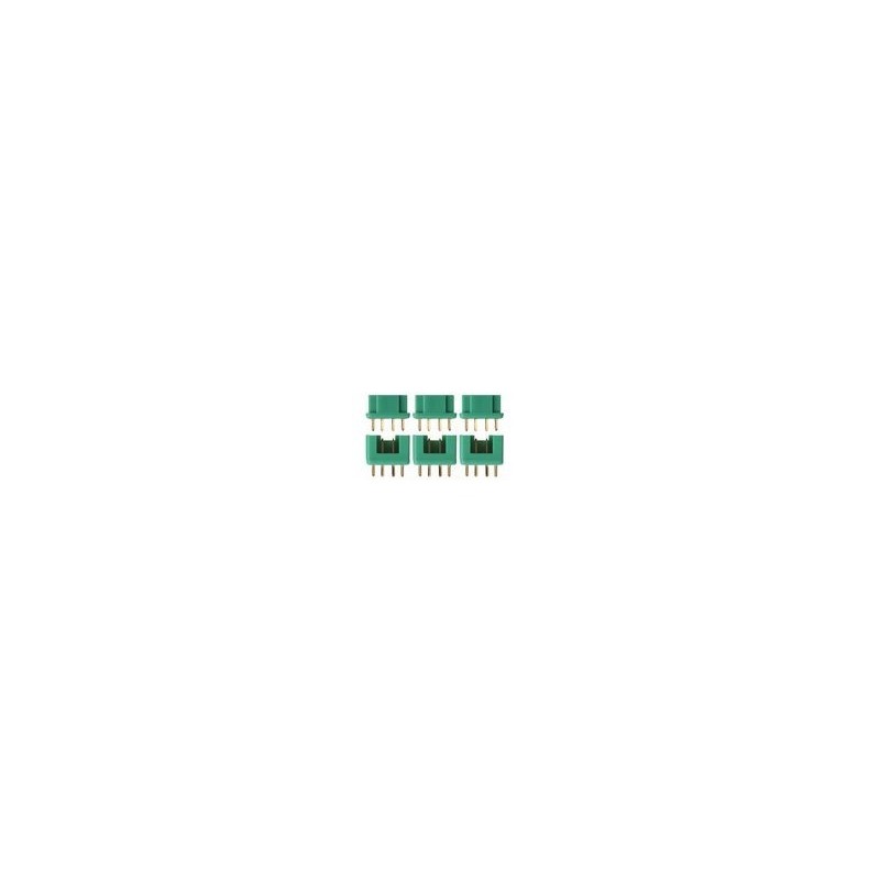Prise MPX - Prise MPX 6 pins verte M/F (3 paires) - Amass - FLASH RC
