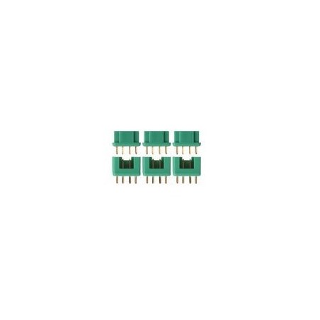 Prise MPX - Prise MPX 6 pins verte M/F (3 paires) - Amass - FLASH RC