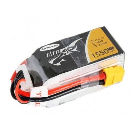 Batterie Tattu lipo Racing Series 4S 14.8V 1550mAh 75C prise xt60 - FLASH RC