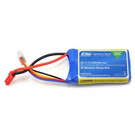 Batteries de propulsion avions RC - Batterie E-flite lipo 3S 11,1V 450mAh 30C prise JST - FLASH RC