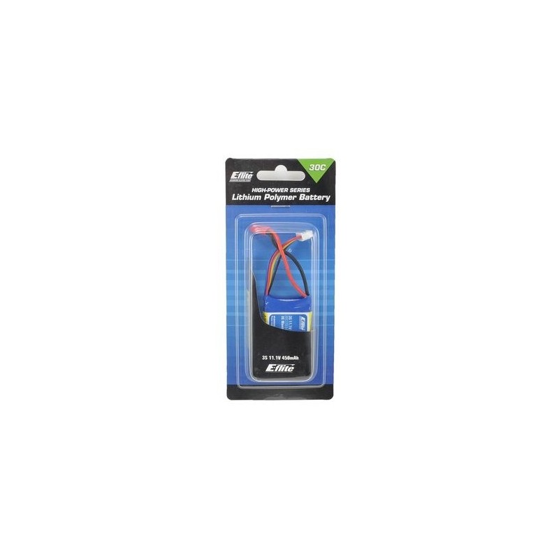 Batteries de propulsion avions RC - Batterie E-flite lipo 3S 11,1V 450mAh 30C prise JST - FLASH RC