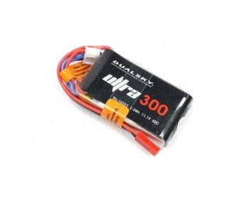 Batterie di propulsione per aerei RC - Batteria Dualsky Ultra, lipo 3S 11.1V 300mAh 50C jst-bec plug - FLASH RC