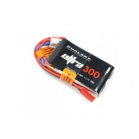 Batterie di propulsione per aerei RC - Batteria Dualsky Ultra, lipo 3S 11.1V 300mAh 50C jst-bec plug - FLASH RC
