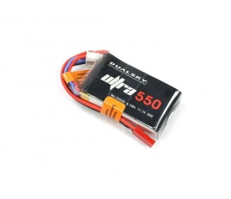 RC aircraft propulsion batteries - Dualsky Ultra battery, lipo 3S 11.1V 550mAh 50C jst-bec plug - FLASH RC
