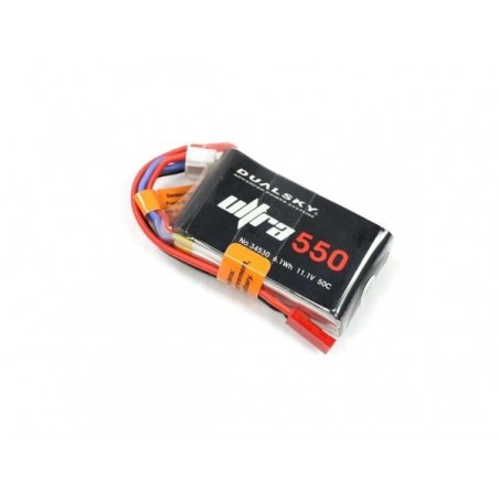 Batterie di propulsione per aerei RC - Batteria Dualsky Ultra, lipo 3S 11.1V 550mAh 50C jst-bec plug - FLASH RC