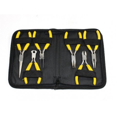 Pinze, lime, rubinetti - Set di 3 pinze piatte, 2 pinze da taglio, 1 pinza per anelli di sicurezza - FLASH RC