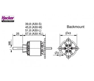 Outrunner - Brushless-Motor Hacker A30-28S V4 (70g, 1140kv, 300W) - FLASH RC 2