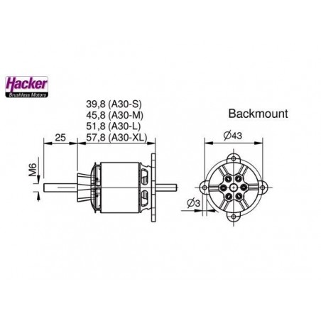 Outrunner - Hacker A30-22S V4 brushless motor (70g, 1440kv, 340W) - FLASH RC