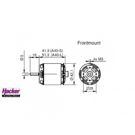Outrunner - Hacker A40-10L V4 14-Pole brushless motor (246g, 500kv, 1500W) - FLASH RC