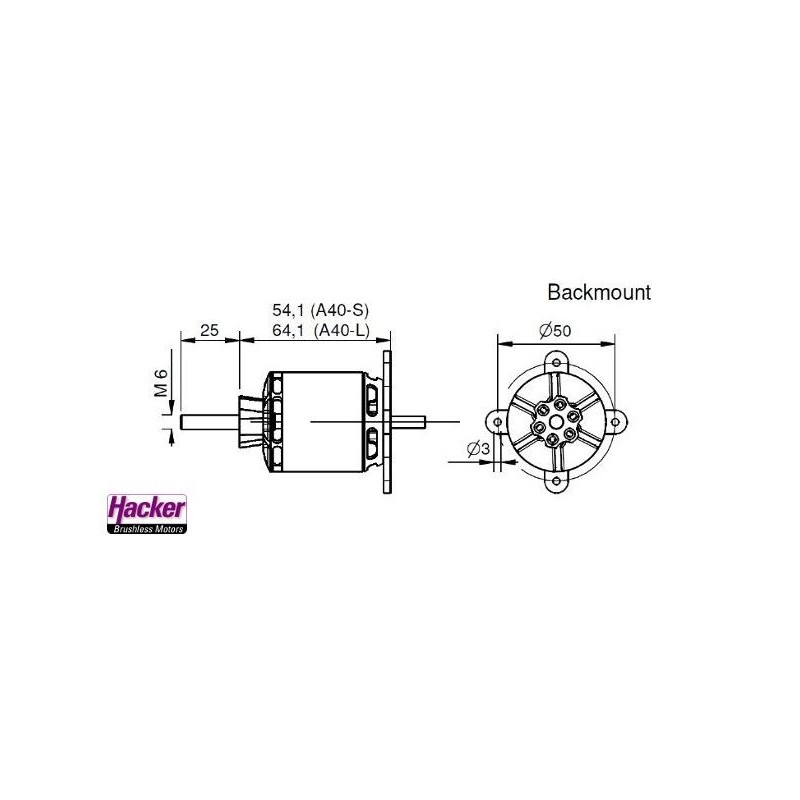 Outrunner - Brushless-Motor Hacker A40-12L V4 14-Pol (275g, 410kv, 880W) - FLASH RC