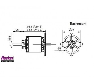 Outrunner - Hacker A40-10L V4 8-Pole brushless motor (265g, 1100kv, 970W) - FLASH RC 2