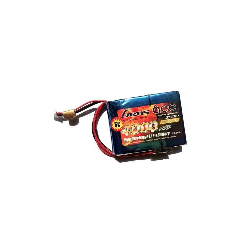 Batteries de réception - Batterie réception LiPo Gensace 4000mAh 7.4V 2S1P - FLASH RC