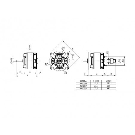 Outrunner - Motore AXI 2217/20 V2 GOLD LINE (69g, 840kv, 270W) - FLASH RC