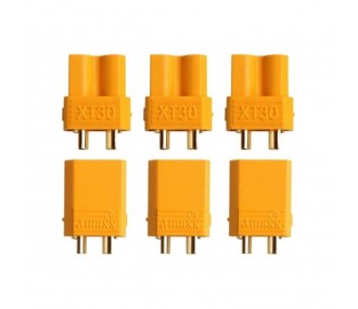 Toma XT30/XT60/XT90 - Toma XT30 M/F Amass (3 pares) - FLASH RC