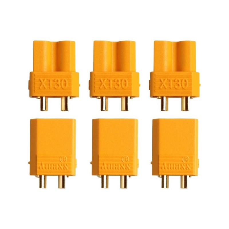 Toma XT30/XT60/XT90 - Toma XT30 M/F Amass (3 pares) - FLASH RC