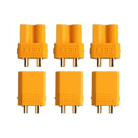 Prise XT30/XT60/XT90 - Prise XT30 M/F Amass (3 paires) - FLASH RC