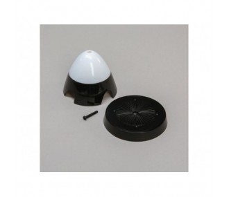 Motori e accessori per kit - Spinner, 4 pale, 75mm: P-51D 1.2m, Nero/Bianco - FLASH RC