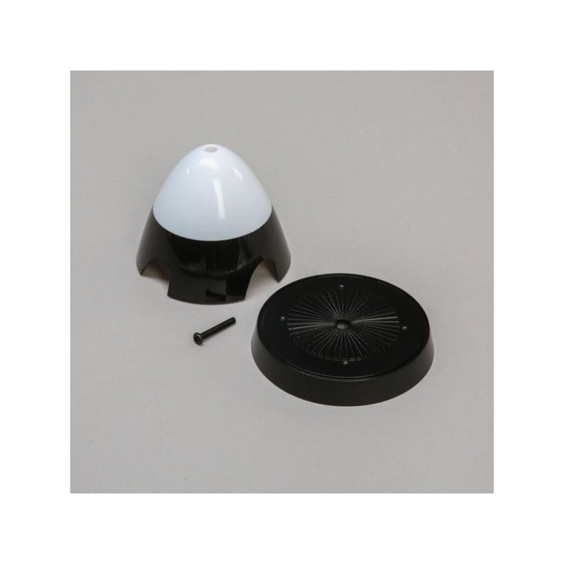 Spinner, 4 blade, 75mm: P-51D 1.2m, Black/White - FLASH RC